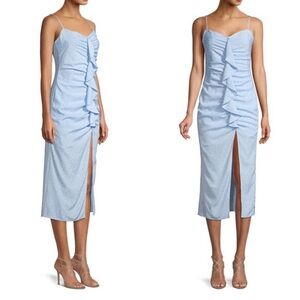 Likely Blue Ruched Sundress Spaghetti Strap